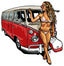 Volkswagen Bus Bikini Girl Sticker