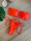 Serena Puka Shell Bandeau Top + Cheeky Tie Bikini Bottoms