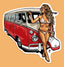 Volkswagen Bus Bikini Girl Sticker